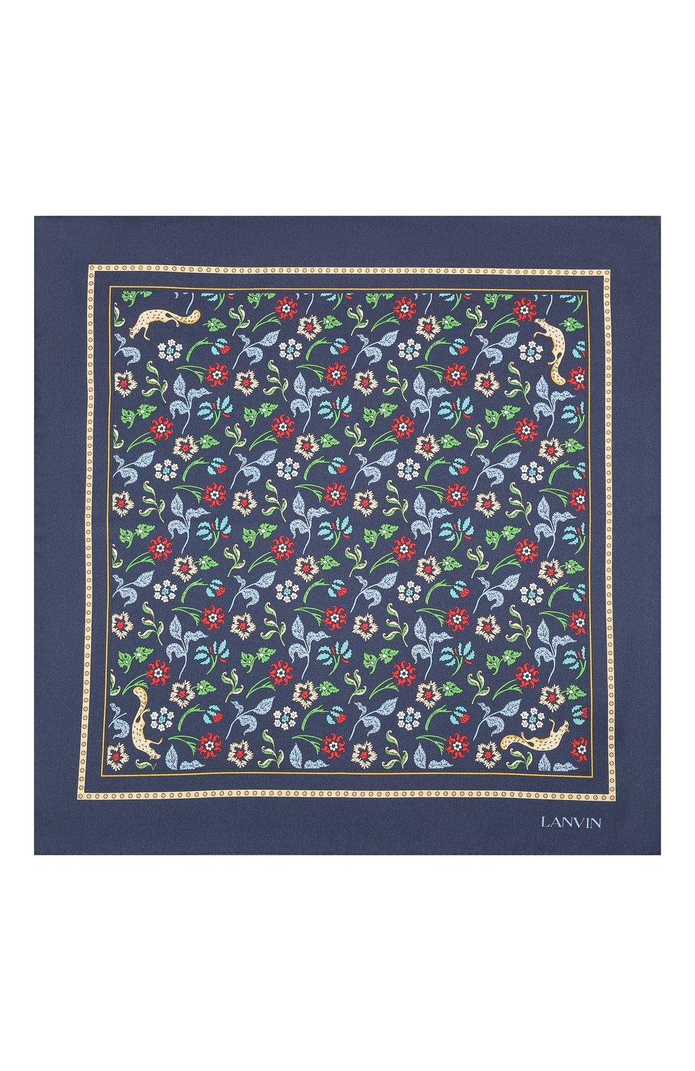 Мужской шелковый платок LANVIN темно-синего цвета по цене 6515 руб., арт. 2830/HANDKERCHIEF | Фото 3 Мужской шелковый платок LANVIN темно-синего цвета, арт. 2830/HANDKERCHIEF | Фото 3