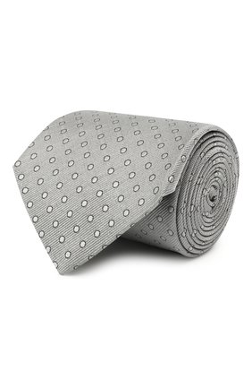 Мужской шелковый галстук LANVIN серого цвета, арт. 2050/TIE | Фото 1 (Материал: Шелк, Текстиль; Принт: С принтом)