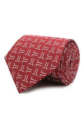 Мужской шелковый галстук LANVIN бордового цвета, арт. 2059/TIE | Фото 1 (Материал: Шелк, Текстиль; Принт: С принтом)