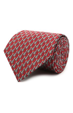 Мужской шелковый галстук LANVIN красного цвета, арт. 2065/TIE | Фото 1 (Материал: Текстиль, Шелк; Принт: С принтом)
