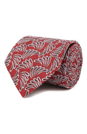 Мужской шелковый галстук LANVIN красного цвета, арт. 2089/TIE | Фото 1 (Материал: Текстиль, Шелк; Принт: С принтом)