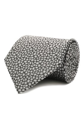 Мужской шелковый галстук LANVIN серого цвета, арт. 2230/TIE | Фото 1 (Материал: Текстиль, Шелк; Принт: С принтом)