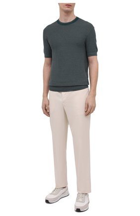 Мужской хлопковый джемпер Z ZEGNA зеленого цвета по цене 28500 руб., арт. VWU10/ZZ112 | Фото 2 Мужской хлопковый джемпер Z ZEGNA зеленого цвета, арт. VWU10/ZZ112 | Фото 2