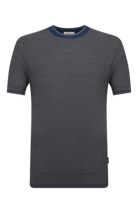 Мужской хлопковый джемпер Z ZEGNA темно-синего цвета по цене 28500 руб., арт. VWU10/ZZ112 | Фото 1 Мужской хлопковый джемпер Z ZEGNA темно-синего цвета, арт. VWU10/ZZ112 | Фото 1 (Длина (для топов): Стандартные; Рукава: Короткие; Материал внешний: Хлопок; Мужское Кросс-КТ: Джемперы; Стили: Кэжуэл; Принт: Без принта; Вырез: Круглый)