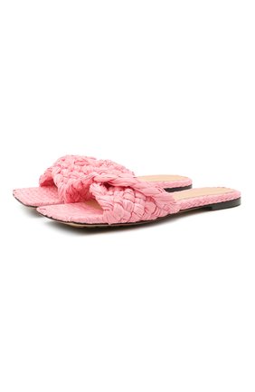 Женские текстильные шлепанцы stretch BOTTEGA VENETA розового цвета по цене 68750 руб., арт. 652860/V0GM0 | Фото 1 Женские текстильные шлепанцы stretch BOTTEGA VENETA розового цвета, арт. 652860/V0GM0 | Фото 1 (Материал внутренний: Натуральная кожа, Текстиль; Каблук высота: Низкий; Материал внешний: Текстиль; Подошва: Плоская)