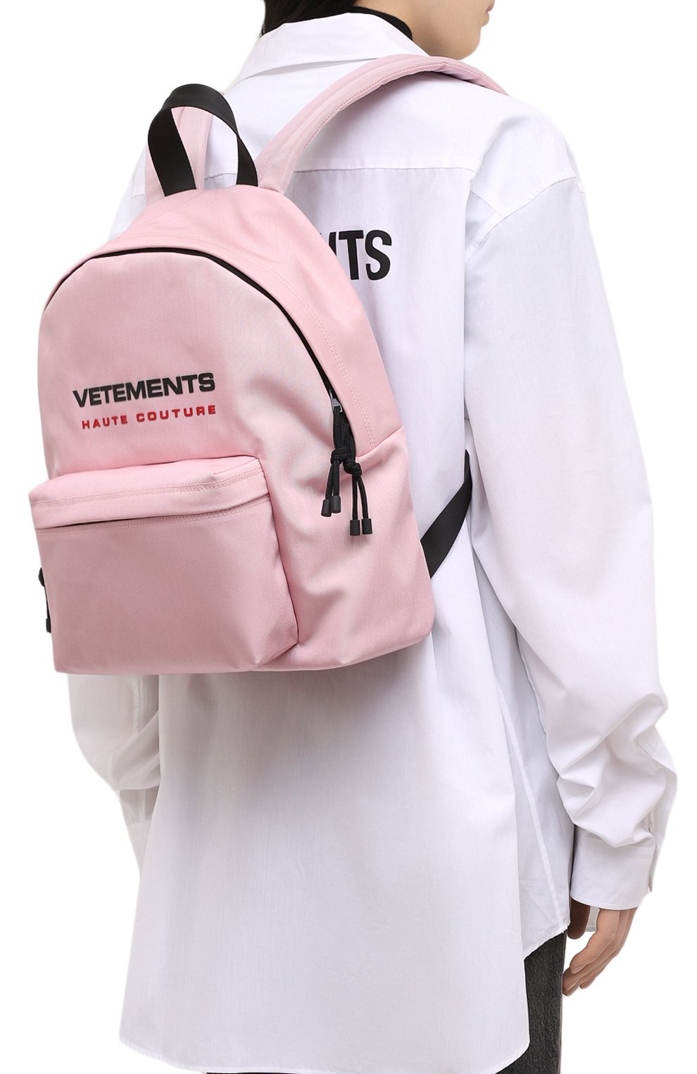 Женский рюкзак VETEMENTS розового цвета, арт. UE51BA700P 1302/W | Фото 2 (Материал: Текстиль; Размер: large)