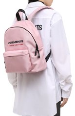 Женский рюкзак VETEMENTS розового цвета, арт. UE51BA700P 1302/W | Фото 2 (Материал: Текстиль; Размер: large)