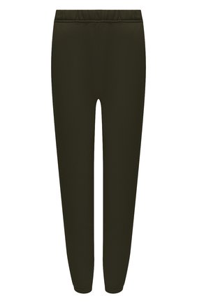 Женские хлопковые джоггеры LES TIEN темно-зеленого цвета, арт. CF-3001 | Фото 1 (Длина (брюки, джинсы): Стандартные; Материал внешний: Хлопок; Стили: Спорт-шик; Женское Кросс-КТ: Джоггеры - брюки; Силуэт Ж (брюки и джинсы): Джоггеры)