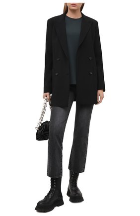 Женская хлопковая футболка DRIES VAN NOTEN темно-зеленого цвета по цене 13800 руб., арт. 211-11150-2600 | Фото 2 Женская хлопковая футболка DRIES VAN NOTEN темно-зеленого цвета, арт. 211-11150-2600 | Фото 2
