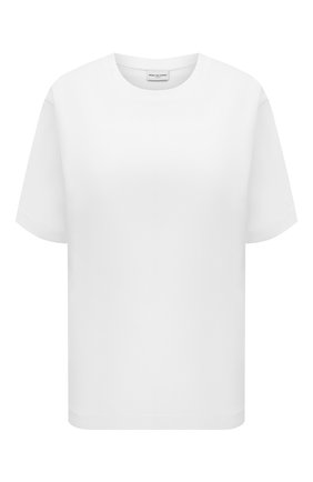Женская хлопковая футболка DRIES VAN NOTEN белого цвета, арт. 211-11150-2600 | Фото 1 (Материал внешний: Хлопок; Длина (для топов): Стандартные; Рукава: Короткие; Стили: Кэжуэл; Принт: Без принта; Женское Кросс-КТ: Футболка-одежда)