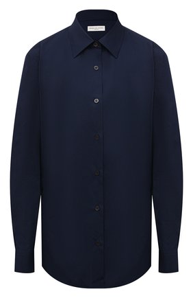 Женская хлопковая рубашка DRIES VAN NOTEN темно-синего цвета по цене 28200 руб., арт. 211-10779-2017 | Фото 1 Женская хлопковая рубашка DRIES VAN NOTEN темно-синего цвета, арт. 211-10779-2017 | Фото 1