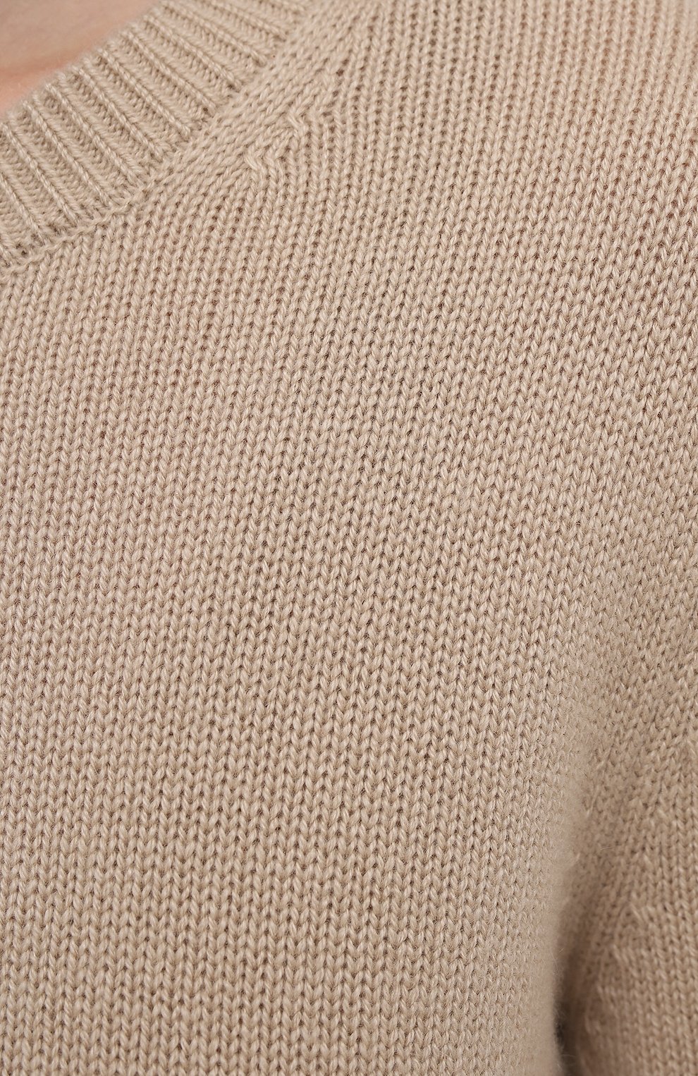 Женский кашемировый пуловер JOSEPH бежевого цвета, арт. JF005183 | Фото 5 (Материал внешний: Шерсть, Кашемир; Рукава: Длинные; Длина (для топов): Стандартные; Региональные ограничения белый список (Axapta Mercury): RU; Женское Кросс-КТ: Пуловер-одежда; Стили: Кэжуэл)
