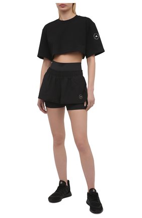 Женский хлопковая футболка ADIDAS BY STELLA MCCARTNEY черного цвета по цене 6480 руб., арт. GL7340 | Фото 2 Женский хлопковая футболка ADIDAS BY STELLA MCCARTNEY черного цвета, арт. GL7340 | Фото 2