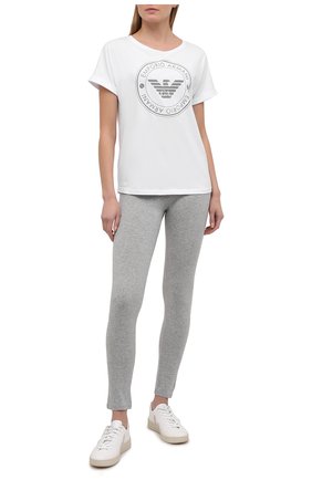 Женская хлопковая футболка EMPORIO ARMANI белого цвета по цене 6590 руб., арт. 164340/1P255 | Фото 2 Женская хлопковая футболка EMPORIO ARMANI белого цвета, арт. 164340/1P255 | Фото 2