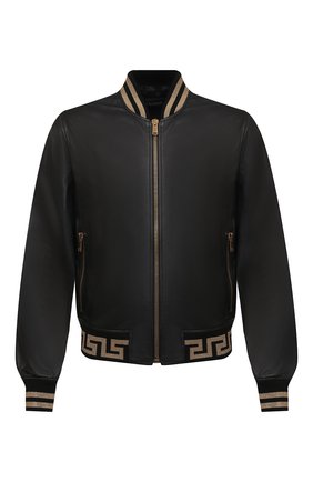 Мужской кожаный бомбер VERSACE черного цвета по цене 242000 руб., арт. A81890/1L00176 | Фото 1 Мужской кожаный бомбер VERSACE черного цвета, арт. A81890/1L00176 | Фото 1 (Материал подклада: Купро; Длина (верхняя одежда): Короткие; Рукава: Длинные; Стили: Кэжуэл; Принт: С принтом; Кросс-КТ: Куртка; Мужское Кросс-КТ: Кожа и замша; Материал внешний: Натуральная кожа)