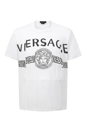 Мужская хлопковая футболка VERSACE белого цвета по цене 59950 руб., арт. A86893/A228806 | Фото 1 Мужская хлопковая футболка VERSACE белого цвета, арт. A86893/A228806 | Фото 1 (Рукава: Короткие; Материал внешний: Хлопок; Длина (для топов): Стандартные; Стили: Кэжуэл; Принт: С принтом)