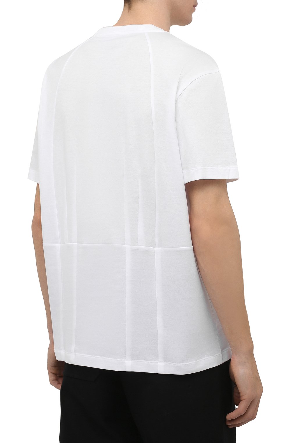 Мужская хлопковая футболка VERSACE белого цвета, арт. A86893/A228806 | Фото 4 (Рукава: Короткие; Длина (для топов): Стандартные; Принт: С принтом; Материал внешний: Хлопок; Стили: Кэжуэл)
