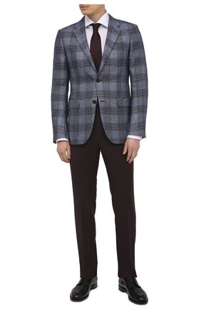 Мужские шерстяные брюки ERMENEGILDO ZEGNA бордового цвета по цене 39950 руб., арт. 940F23/75TB12 | Фото 2 Мужские шерстяные брюки ERMENEGILDO ZEGNA бордового цвета, арт. 940F23/75TB12 | Фото 2 (Материал подклада: Вискоза; Длина (брюки, джинсы): Стандартные; Материал внешний: Шерсть; Случай: Формальный; Стили: Классический)