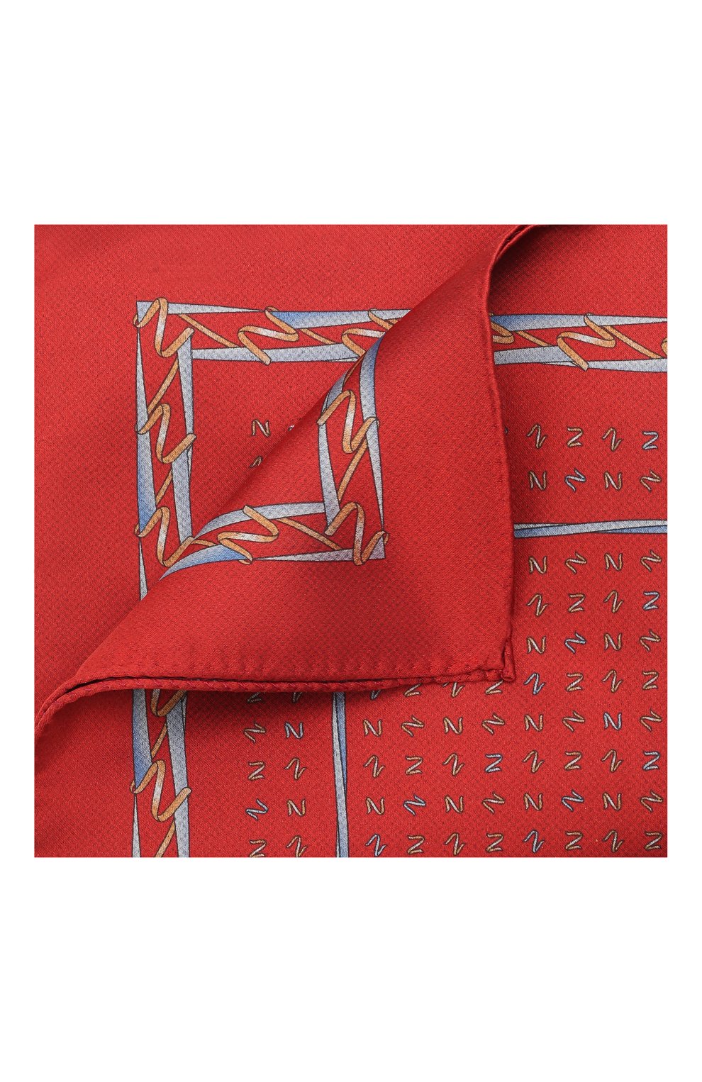 Мужской шелковый платок ZILLI красного цвета, арт. 51609/HANDKERCHIEF | Фото 1