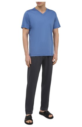 Мужская хлопковая футболка ZIMMERLI синего цвета по цене 8995 руб., арт. 3460-95301 | Фото 2 Мужская хлопковая футболка ZIMMERLI синего цвета, арт. 3460-95301 | Фото 2