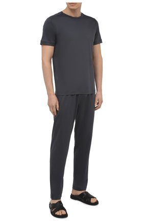 Мужская хлопковая футболка ZIMMERLI темно-серого цвета по цене 8255 руб., арт. 3460-96046 | Фото 2 Мужская хлопковая футболка ZIMMERLI темно-серого цвета, арт. 3460-96046 | Фото 2 (Рукава: Короткие; Длина (для топов): Стандартные; Материал внешний: Хлопок; Мужское Кросс-КТ: Футболка-белье; Кросс-КТ: домашняя одежда)