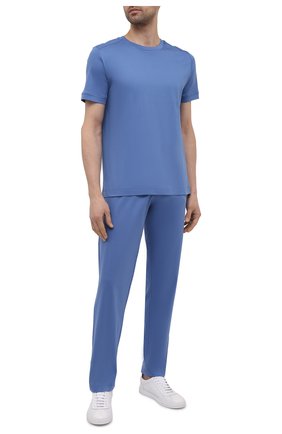 Мужская хлопковая футболка ZIMMERLI синего цвета по цене 8995 руб., арт. 3460-96046 | Фото 2 Мужская хлопковая футболка ZIMMERLI синего цвета, арт. 3460-96046 | Фото 2