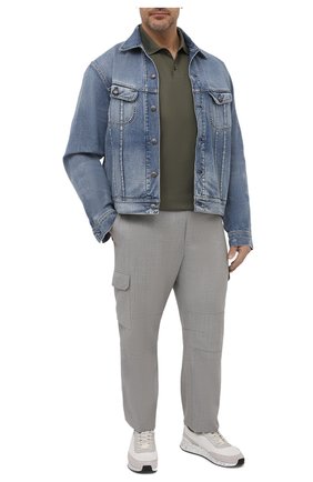 Мужское хлопковое поло PAUL&SHARK хаки цвета по цене 15500 руб., арт. C0P1013/C00/3XL-6XL | Фото 2 Мужское хлопковое поло PAUL&SHARK хаки цвета, арт. C0P1013/C00/3XL-6XL | Фото 2