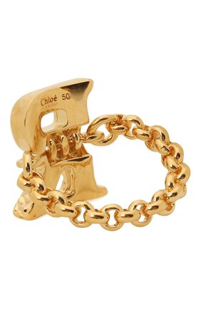 Женское кольцо alphabet r CHLOÉ золотого цвета по цене 21950 руб., арт. CHC21SFR0RCB7 | Фото 2 Женское кольцо alphabet r CHLOÉ золотого цвета, арт. CHC21SFR0RCB7 | Фото 2 (Материал: Металл)
