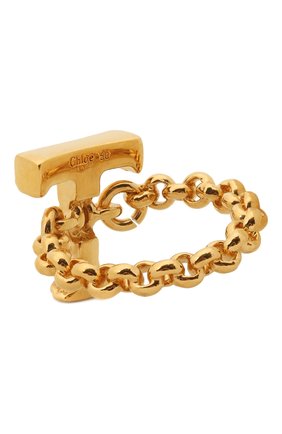 Женское кольцо alphabet t CHLOÉ золотого цвета по цене 22050 руб., арт. CHC21SFR0TCB7 | Фото 2 Женское кольцо alphabet t CHLOÉ золотого цвета, арт. CHC21SFR0TCB7 | Фото 2 (Материал: Металл)