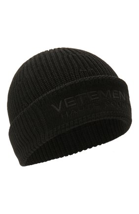 Женская шерстяная шапка VETEMENTS черного цвета по цене 42750 руб., арт. UE51SA500B 1399/W | Фото 1 Женская шерстяная шапка VETEMENTS черного цвета, арт. UE51SA500B 1399/W | Фото 1