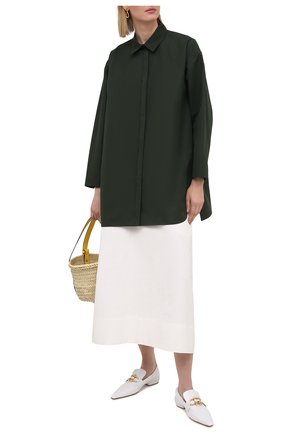 Женская хлопковая рубашка JIL SANDER темно-зеленого цвета по цене 69400 руб., арт. JSWS606905-WS244200 | Фото 2 Женская хлопковая рубашка JIL SANDER темно-зеленого цвета, арт. JSWS606905-WS244200 | Фото 2