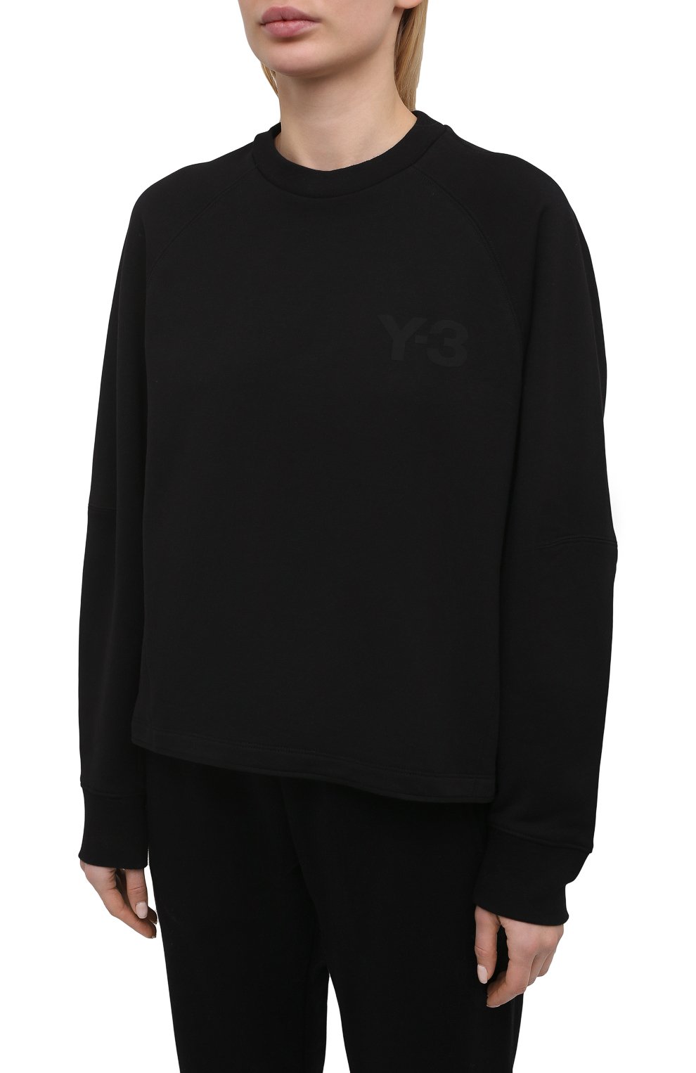 Женская хлопковая футболка Y-3 черного цвета, арт. GV0336/W | Фото 3 (Рукава: Длинные; Длина (для топов): Стандартные; Региональные ограничения белый список (Axapta Mercury): RU; Материал внешний: Хлопок; Женское Кросс-КТ: Футболка-одежда, Лонгслив-одежда)