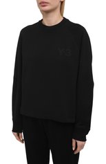 Женская хлопковая футболка Y-3 черного цвета, арт. GV0336/W | Фото 3 (Рукава: Длинные; Длина (для топов): Стандартные; Региональные ограничения белый список (Axapta Mercury): RU; Материал внешний: Хлопок; Женское Кросс-КТ: Футболка-одежда, Лонгслив-одежда)