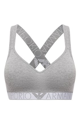 Женский бра-топ EMPORIO ARMANI серого цвета по цене 5945 руб., арт. 163995/1P227 | Фото 1 Женский бра-топ EMPORIO ARMANI серого цвета, арт. 163995/1P227 | Фото 1