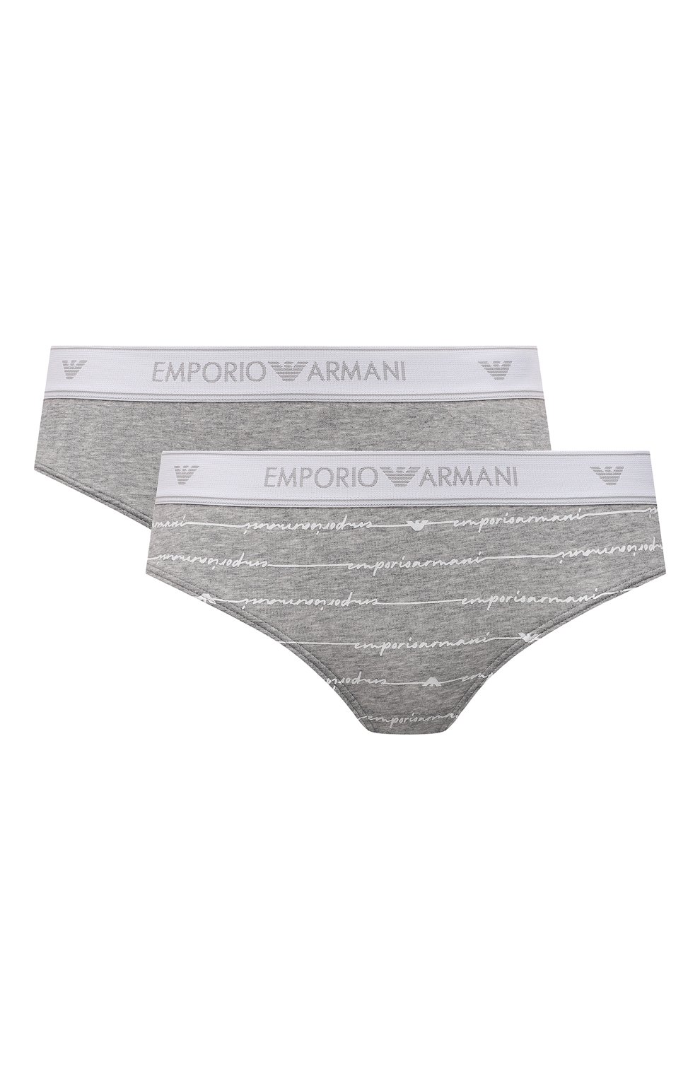 Женские набор из двух трусов-слипов EMPORIO ARMANI серого цвета, арт. 163334/1P219 | Фото 1
