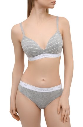 Женские набор из двух трусов-слипов EMPORIO ARMANI серого цвета по цене 4995 руб., арт. 163334/1P219 | Фото 4 Женские набор из двух трусов-слипов EMPORIO ARMANI серого цвета, арт. 163334/1P219 | Фото 4