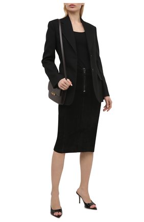 Женская замшевая юбка TOM FORD черного цвета, арт. GCL817-LEX226 | Фото 2 (Длина Ж (юбки, платья, шорты): Миди; Материал подклада: Шелк; Женское Кросс-КТ: Юбка-одежда, Юбка-карандаш; Стили: Кэжуэл; Материал внешний: Натуральная кожа)