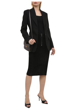 Женская замшевая юбка TOM FORD черного цвета по цене 381500 руб., арт. GCL817-LEX226 | Фото 2 Женская замшевая юбка TOM FORD черного цвета, арт. GCL817-LEX226 | Фото 2 (Длина Ж (юбки, платья, шорты): Миди; Материал подклада: Шелк; Женское Кросс-КТ: Юбка-одежда, Юбка-карандаш; Стили: Кэжуэл; Материал внешний: Натуральная кожа)