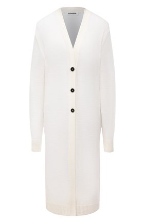 Женский шерстяной кардиган JIL SANDER белого цвета по цене 58750 руб., арт. JPPS752510-WSY20048 | Фото 1 Женский шерстяной кардиган JIL SANDER белого цвета, арт. JPPS752510-WSY20048 | Фото 1