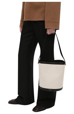 Женская сумка taos JIL SANDER кремвого цвета, арт. JSPS857509-WSB73020N | Фото 2 (Материал: Текстиль; Размер: small; Сумки-технические: Сумки top-handle)
