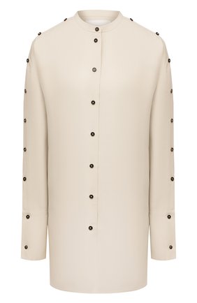 Женская рубашка из вискозы и шелка JIL SANDER светло-бежевого цвета по цене 122500 руб., арт. JSPS601104-WS391900 | Фото 1 Женская рубашка из вискозы и шелка JIL SANDER светло-бежевого цвета, арт. JSPS601104-WS391900 | Фото 1