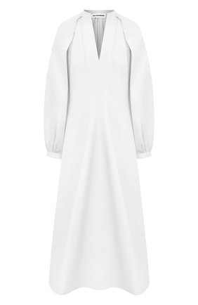 Женское хлопковое платье JIL SANDER белого цвета по цене 148500 руб., арт. JSPS502306-WS244200 | Фото 1 Женское хлопковое платье JIL SANDER белого цвета, арт. JSPS502306-WS244200 | Фото 1