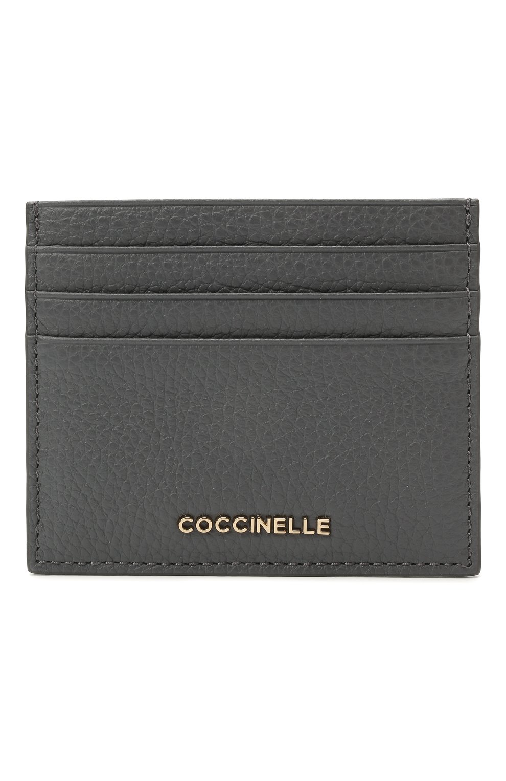 Женский кожаный футляр для кредитных карт COCCINELLE серого цвета, арт. E2 HW5 12 95 01 | Фото 1 (Материал: Натуральная кожа)