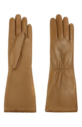 Женские кожаные перчатки BOTTEGA VENETA бежевого цвета по цене 36800 руб., арт. 650548/3V00F | Фото 2 Женские кожаные перчатки BOTTEGA VENETA бежевого цвета, арт. 650548/3V00F | Фото 2
