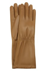 Женские кожаные перчатки BOTTEGA VENETA бежевого цвета, арт. 650548/3V00F | Фото 1 (Материал: Натуральная кожа; Региональные ограничения белый список (Axapta Mercury): RU; Длина (верхняя одежда): Длинные)