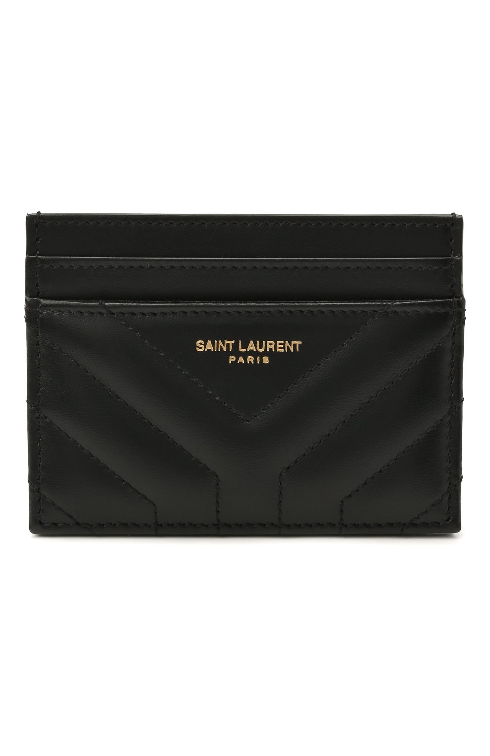 Женский кожаный футляр для кредитных карт SAINT LAURENT черного цвета, арт. 650954/DV701 | Фото 1