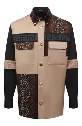 Мужская хлопковая рубашка VERSACE бежевого цвета по цене 126000 руб., арт. A88355/A229958 | Фото 1 Мужская хлопковая рубашка VERSACE бежевого цвета, арт. A88355/A229958 | Фото 1