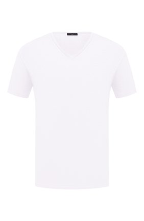 Мужская льняная футболка DANIELE FIESOLI белого цвета, арт. DF 7111 | Фото 1 (Материал внешний: Лен; Рукава: Короткие; Длина (для топов): Стандартные; Принт: Без принта; Стили: Кэжуэл)