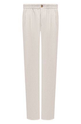 Мужские брюки из вискозы и льна GIORGIO ARMANI светло-бежевого цвета по цене 103500 руб., арт. 9SGPP05M/T00RJ | Фото 1 Мужские брюки из вискозы и льна GIORGIO ARMANI светло-бежевого цвета, арт. 9SGPP05M/T00RJ | Фото 1 (Материал внешний: Вискоза, Лен; Длина (брюки, джинсы): Стандартные; Случай: Повседневный; Стили: Кэжуэл)