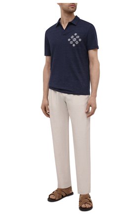 Мужские брюки из вискозы и льна GIORGIO ARMANI светло-бежевого цвета по цене 103500 руб., арт. 9SGPP05M/T00RJ | Фото 2 Мужские брюки из вискозы и льна GIORGIO ARMANI светло-бежевого цвета, арт. 9SGPP05M/T00RJ | Фото 2 (Материал внешний: Вискоза, Лен; Длина (брюки, джинсы): Стандартные; Случай: Повседневный; Стили: Кэжуэл)